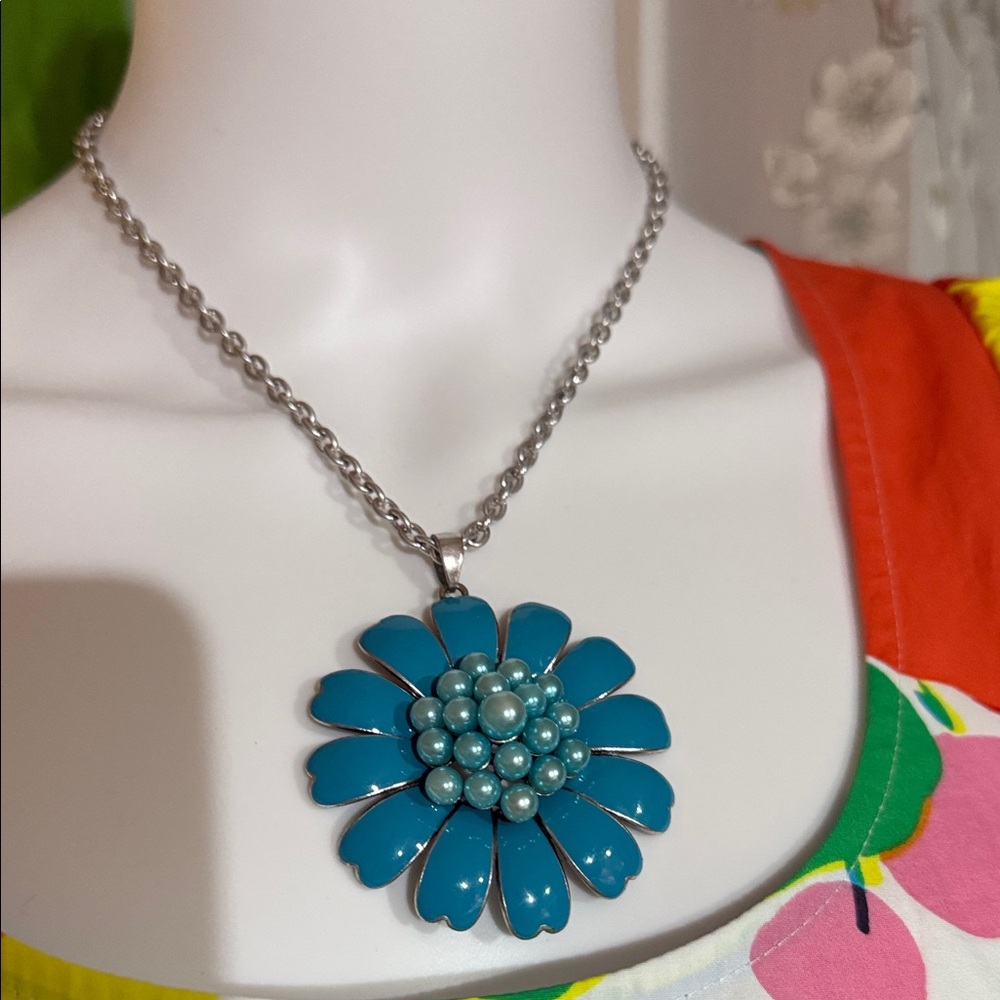 lauren Ralph Lauren Teal Floral Necklace